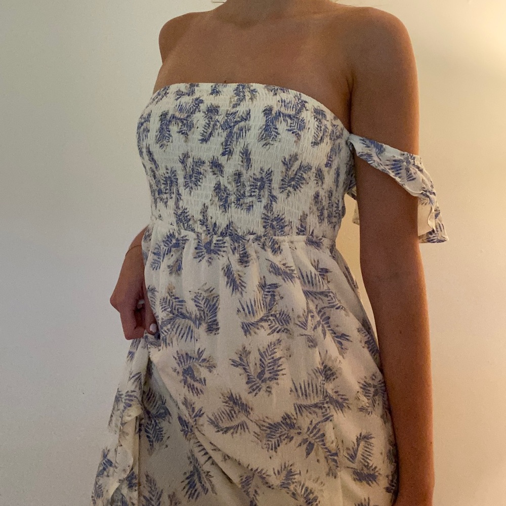 Lunik Off the Shoulder Floral Print Maxi Dress